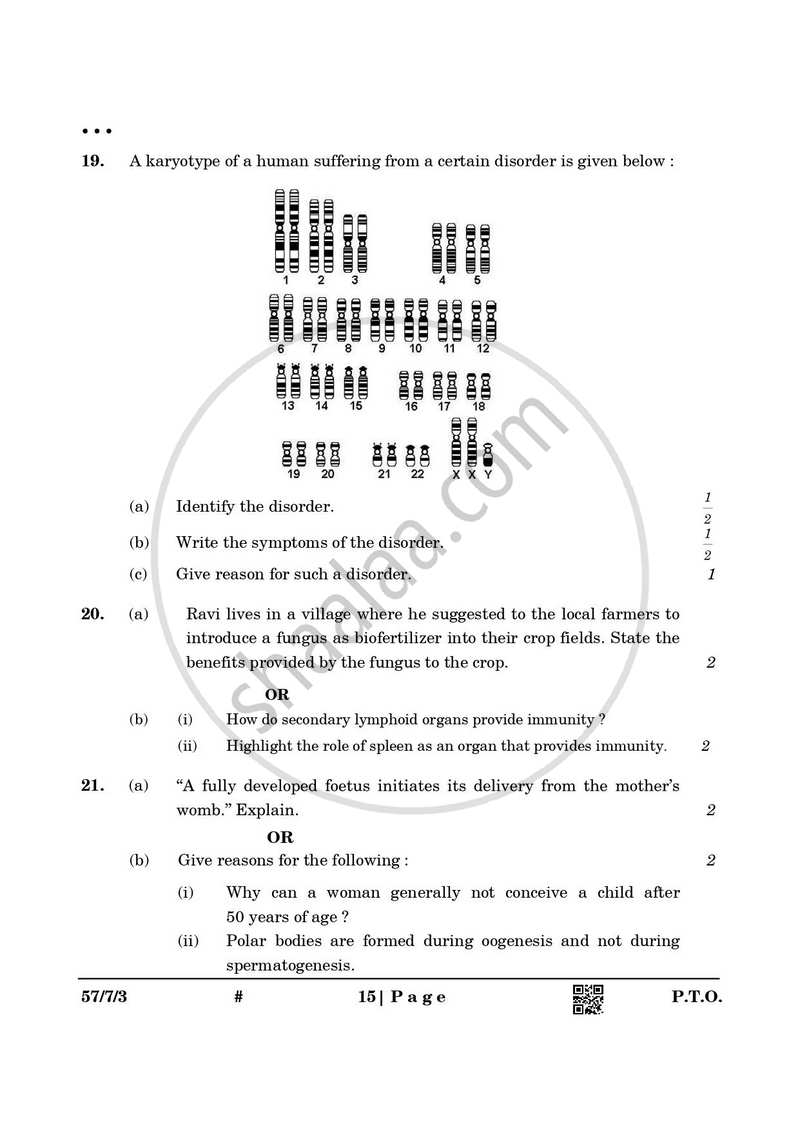 Biology 2024-2025 - CBSE 12th - Class 12 - CBSE (Central Board of Secondary Education) question paper with PDF download
