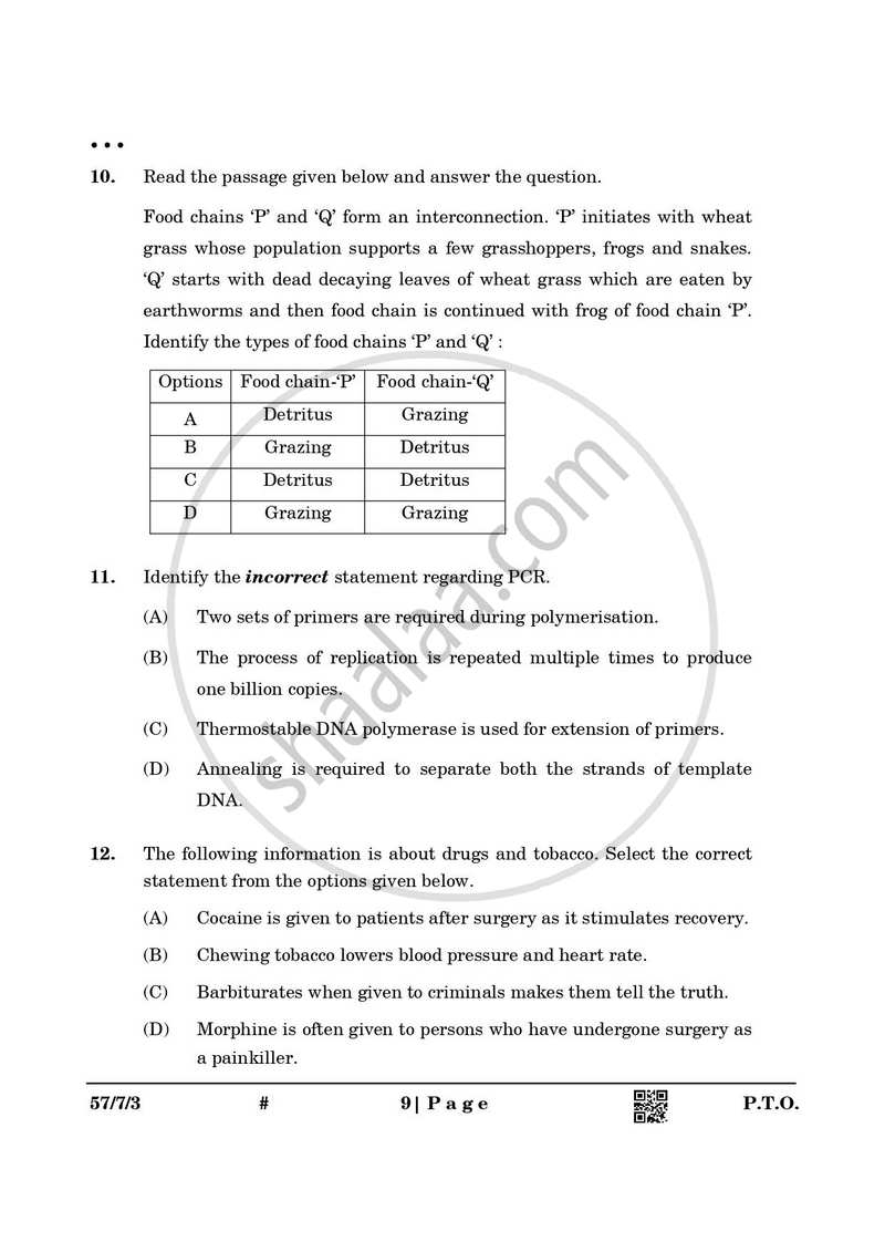 Biology 2024-2025 - CBSE 12th - Class 12 - CBSE (Central Board of Secondary Education) question paper with PDF download