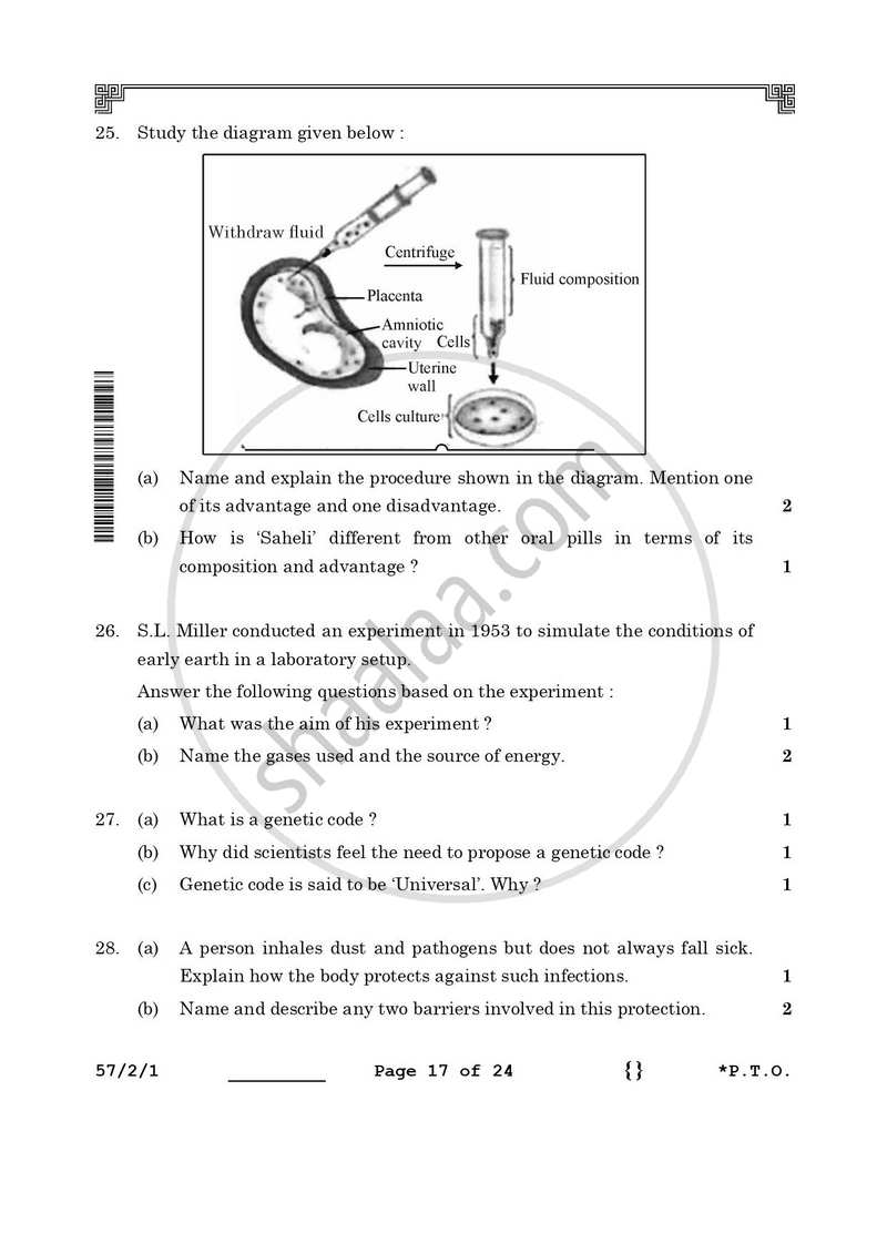 Biology 2025-2026 - CBSE 12th - Class 12 - CBSE (Central Board of Secondary Education) question paper with PDF download