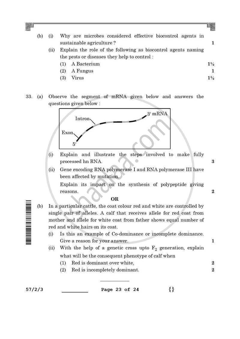 Biology 2025-2026 - CBSE 12th - Class 12 - CBSE (Central Board of Secondary Education) question paper with PDF download
