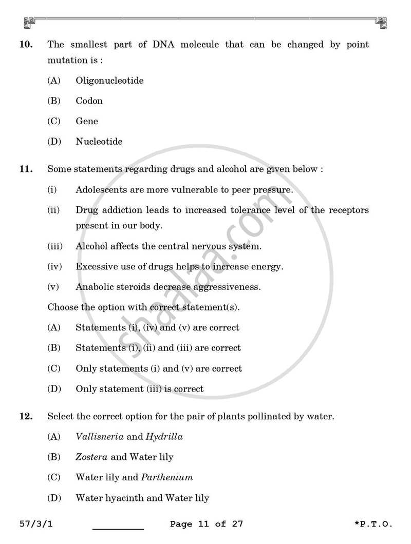 Biology 2025-2026 - CBSE 12th - Class 12 - CBSE (Central Board of Secondary Education) question paper with PDF download