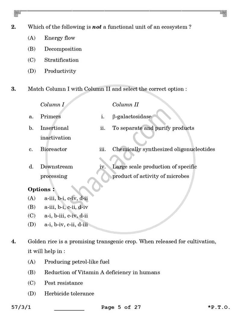 Biology 2025-2026 - CBSE 12th - Class 12 - CBSE (Central Board of Secondary Education) question paper with PDF download