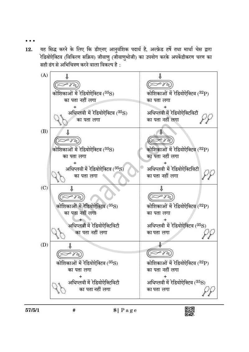 Biology (जीव विज्ञान) 2024-2025 - CBSE 12th - Class 12 [कक्षा १२] - CBSE (Central Board of Secondary Education) question paper with PDF download