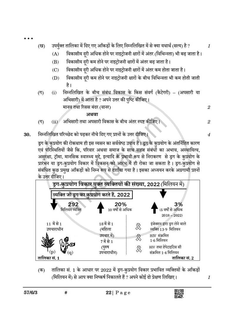 Biology (जीव विज्ञान) 2024-2025 - CBSE 12th - Class 12 [कक्षा १२] - CBSE (Central Board of Secondary Education) question paper with PDF download
