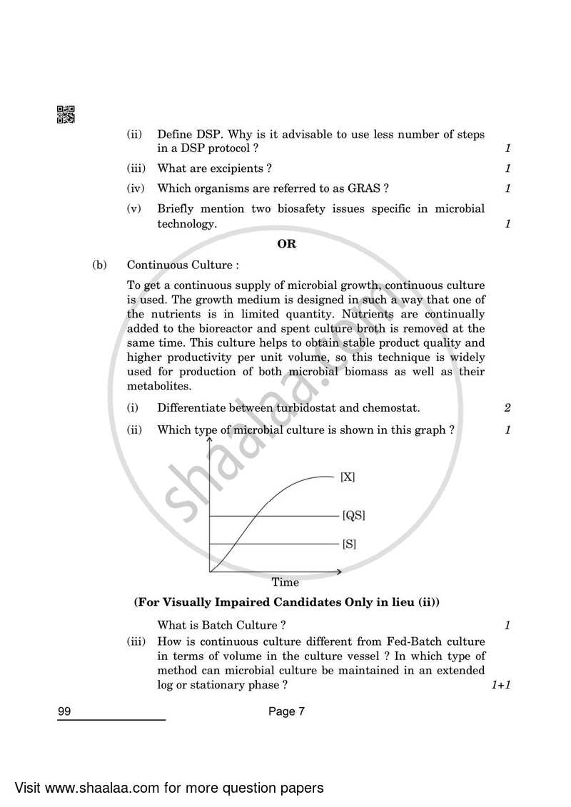 Biotechnology 2021-2022 - CBSE 12th - Class 12 - CBSE (Central Board of Secondary Education) question paper with PDF download