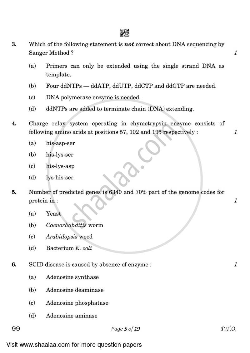 Biotechnology 2022-2023 - CBSE 12th - Class 12 - CBSE (Central Board of Secondary Education) question paper with PDF download