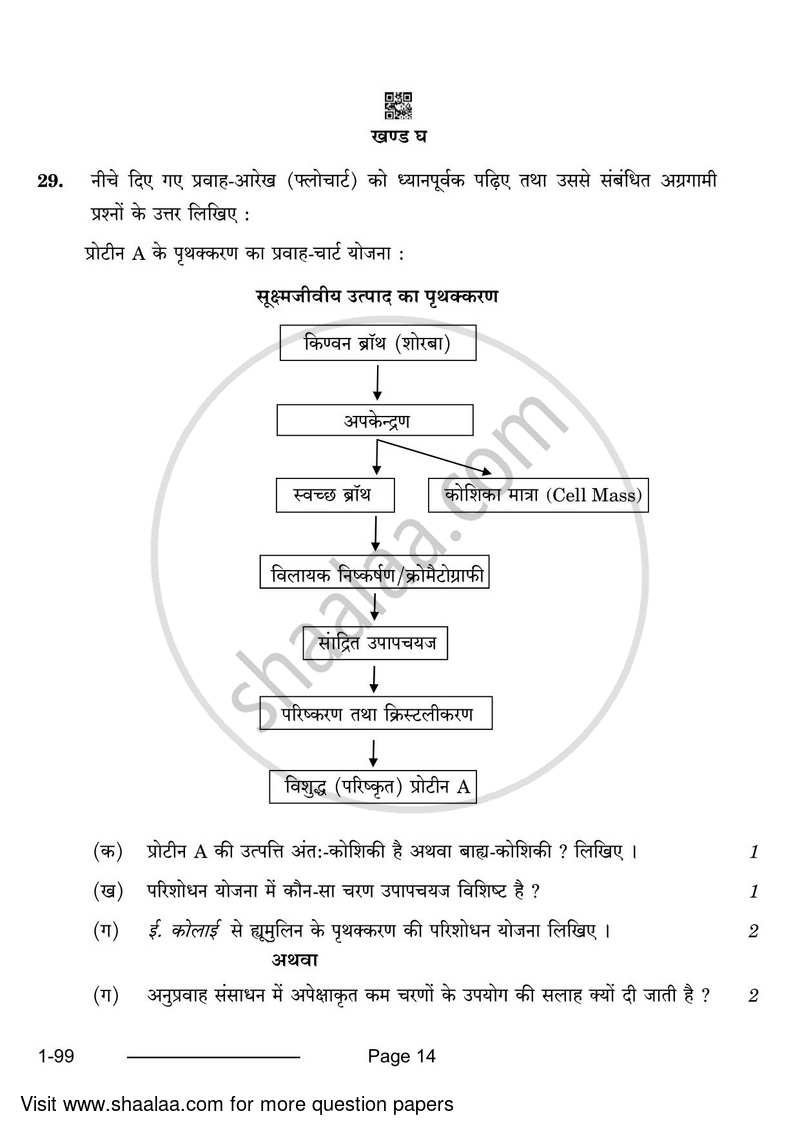 Biotechnology 2023-2024 - CBSE 12th - Class 12 - CBSE (Central Board of Secondary Education) question paper with PDF download