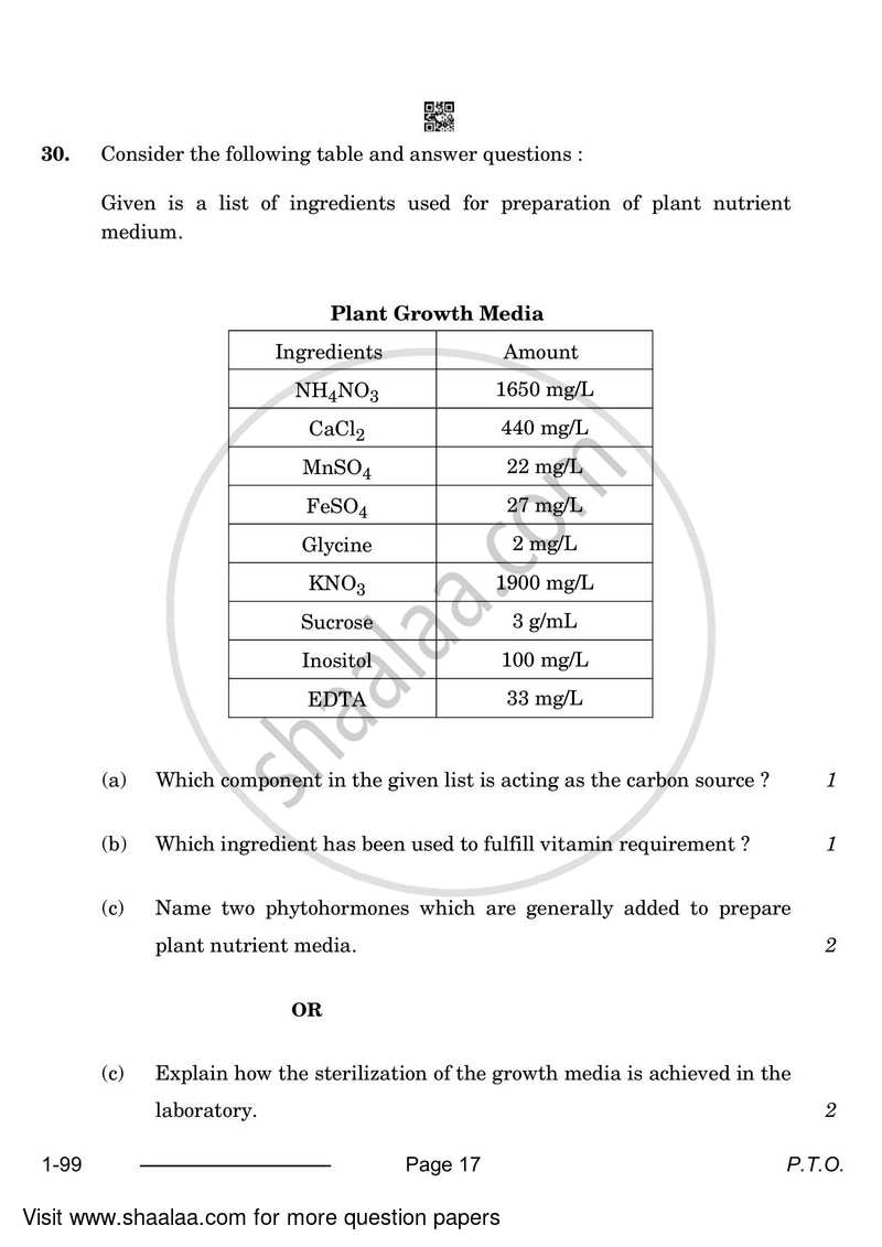 Biotechnology 2023-2024 - CBSE 12th - Class 12 - CBSE (Central Board of Secondary Education) question paper with PDF download