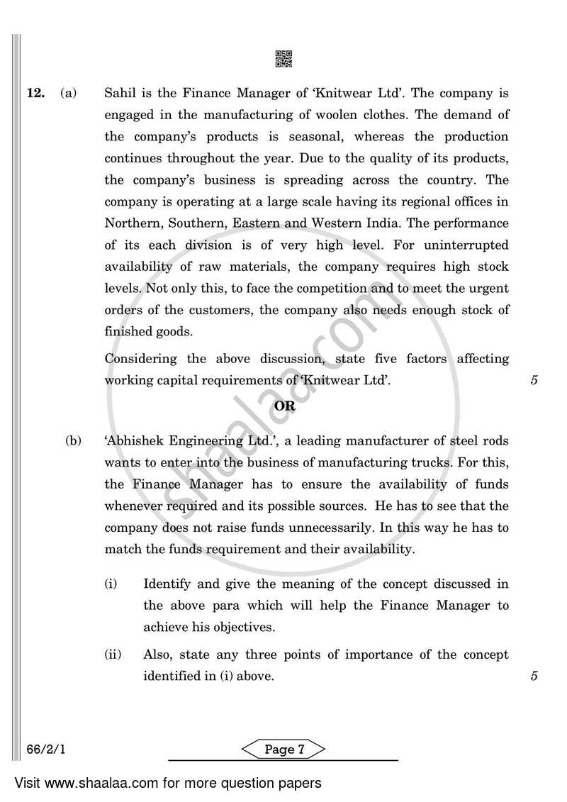 Business Studies 2021-2022 - CBSE 12th - Class 12 - CBSE (Central Board of Secondary Education) question paper with PDF download