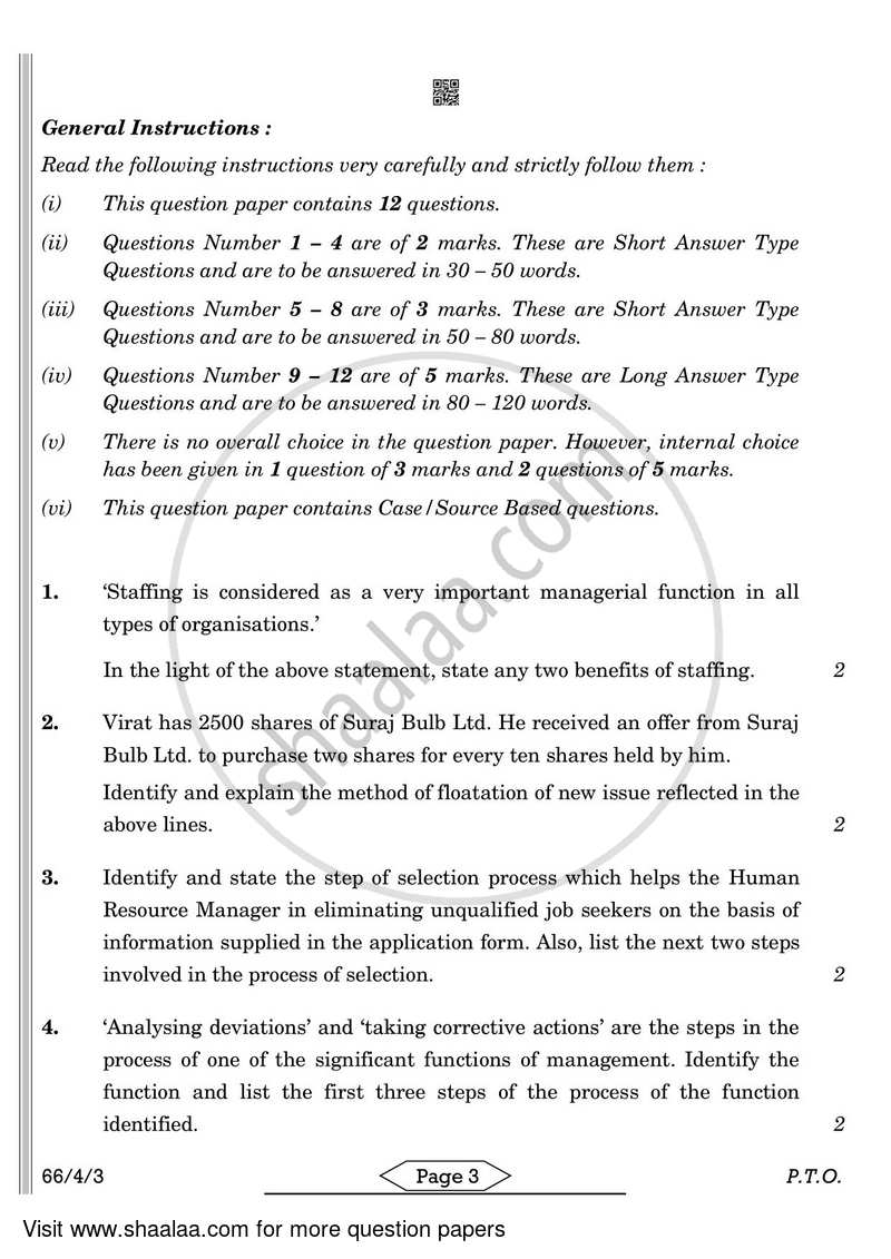 Business Studies 2021-2022 - CBSE 12th - Class 12 - CBSE (Central Board of Secondary Education) question paper with PDF download