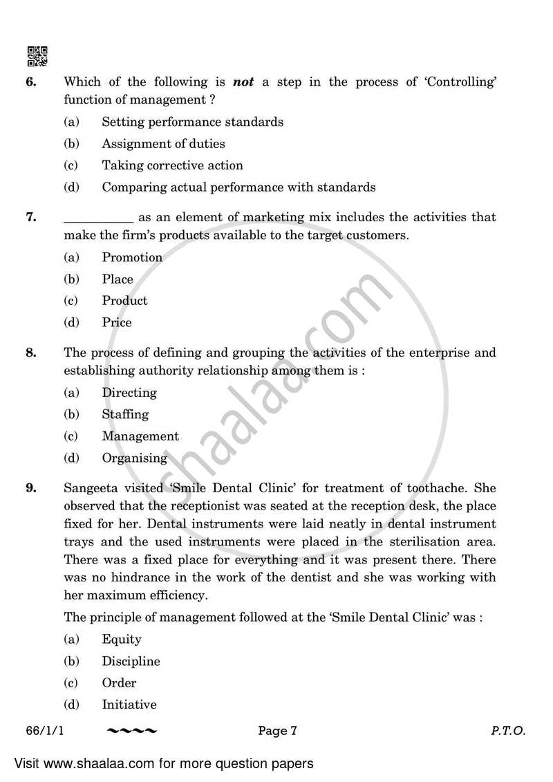 Business Studies 2022-2023 - CBSE 12th - Class 12 - CBSE (Central Board of Secondary Education) question paper with PDF download