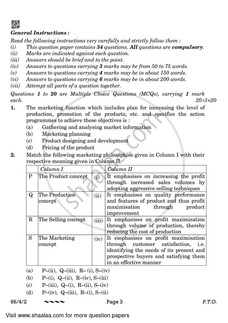 Business Studies 2022-2023 - CBSE 12th - Class 12 - CBSE (Central Board of Secondary Education) question paper with PDF download