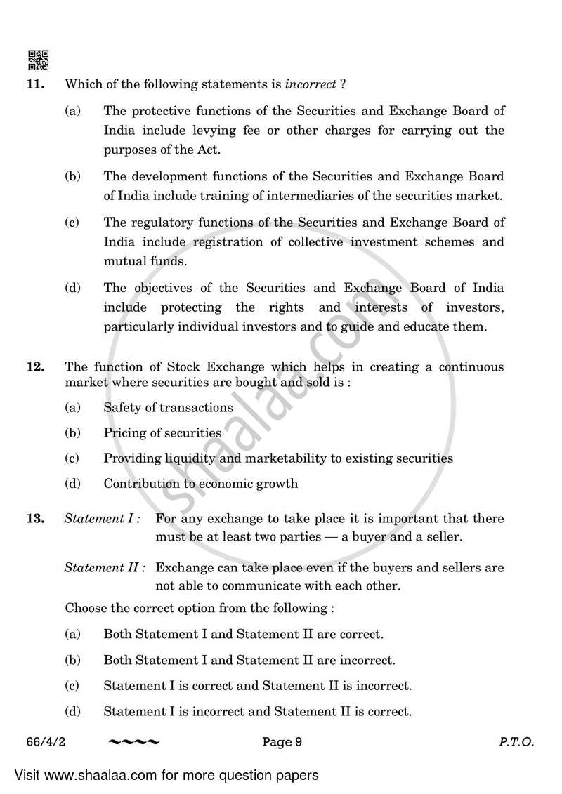 Business Studies 2022-2023 - CBSE 12th - Class 12 - CBSE (Central Board of Secondary Education) question paper with PDF download