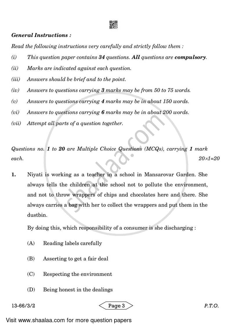Business Studies 2023-2024 - CBSE 12th - Class 12 - CBSE (Central Board of Secondary Education) question paper with PDF download