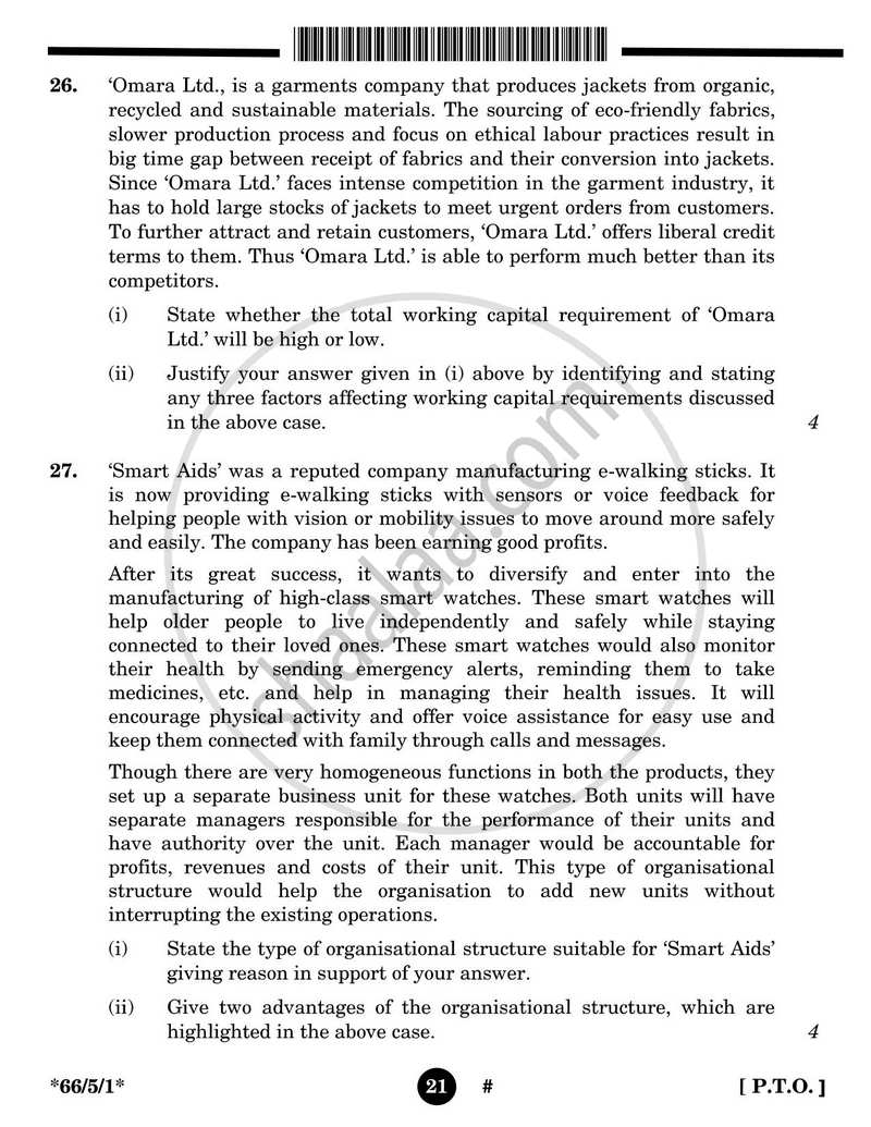 Business Studies 2024-2025 - CBSE 12th - Class 12 - CBSE (Central Board of Secondary Education) question paper with PDF download