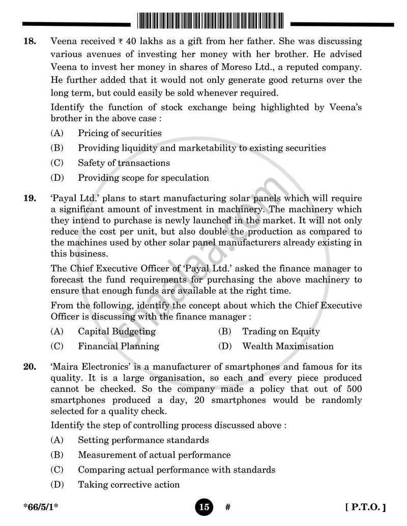Business Studies 2024-2025 - CBSE 12th - Class 12 - CBSE (Central Board of Secondary Education) question paper with PDF download