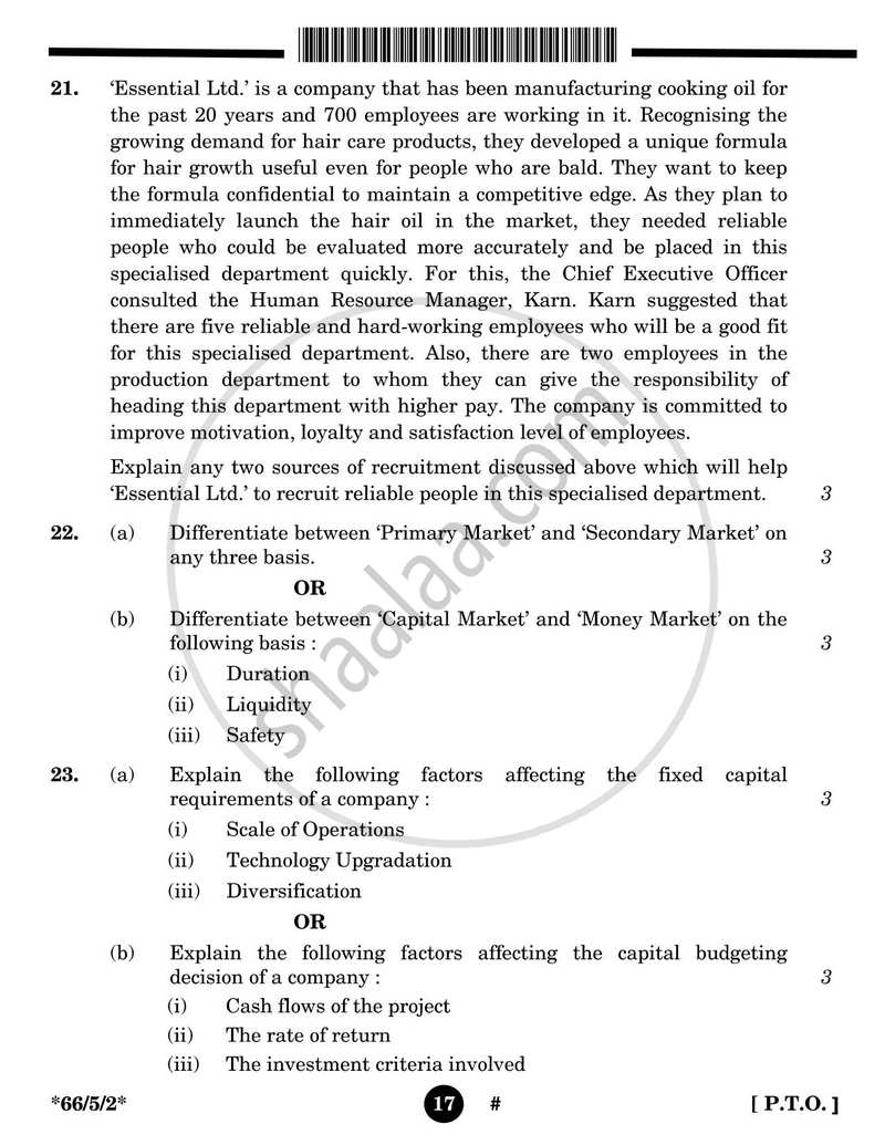 Business Studies 2024-2025 - CBSE 12th - Class 12 - CBSE (Central Board of Secondary Education) question paper with PDF download