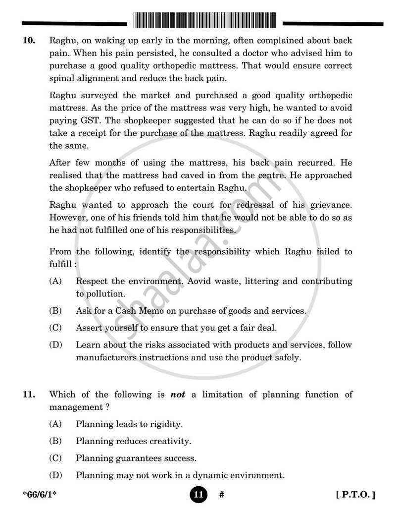 Business Studies 2024-2025 - CBSE 12th - Class 12 - CBSE (Central Board of Secondary Education) question paper with PDF download