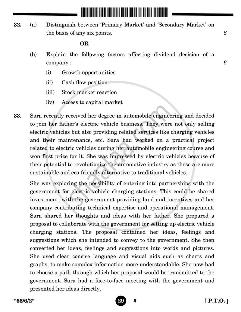 Business Studies 2024-2025 - CBSE 12th - Class 12 - CBSE (Central Board of Secondary Education) question paper with PDF download