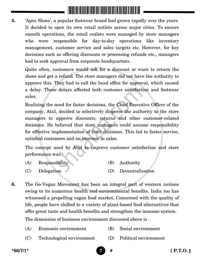 Business Studies 2024-2025 - CBSE 12th - Class 12 - CBSE (Central Board of Secondary Education) question paper with PDF download