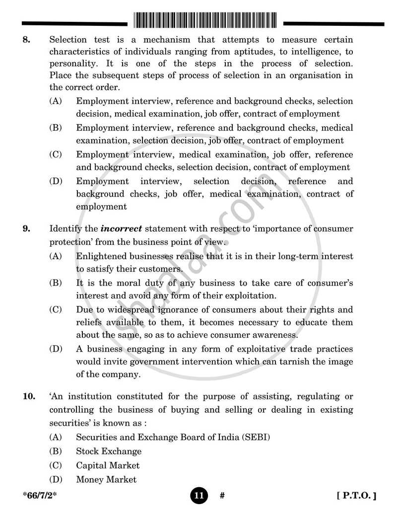 Business Studies 2024-2025 - CBSE 12th - Class 12 - CBSE (Central Board of Secondary Education) question paper with PDF download