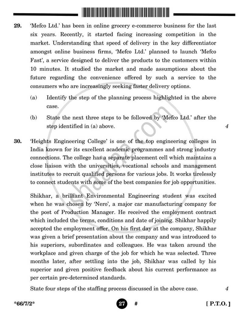 Business Studies 2024-2025 - CBSE 12th - Class 12 - CBSE (Central Board of Secondary Education) question paper with PDF download