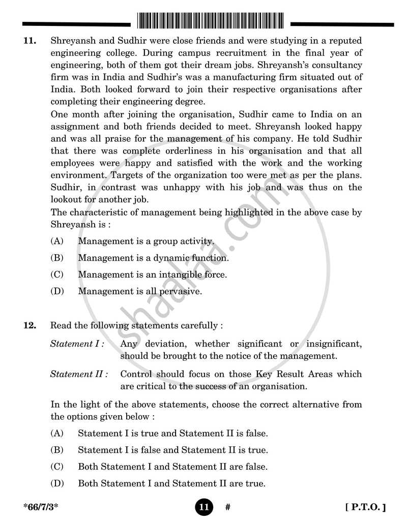 Business Studies 2024-2025 - CBSE 12th - Class 12 - CBSE (Central Board of Secondary Education) question paper with PDF download