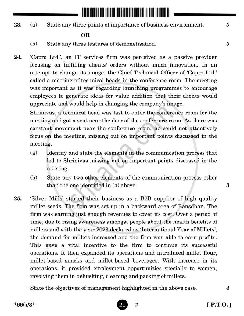 Business Studies 2024-2025 - CBSE 12th - Class 12 - CBSE (Central Board of Secondary Education) question paper with PDF download