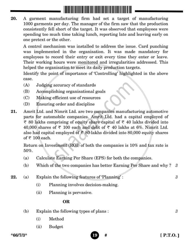 Business Studies 2024-2025 - CBSE 12th - Class 12 - CBSE (Central Board of Secondary Education) question paper with PDF download