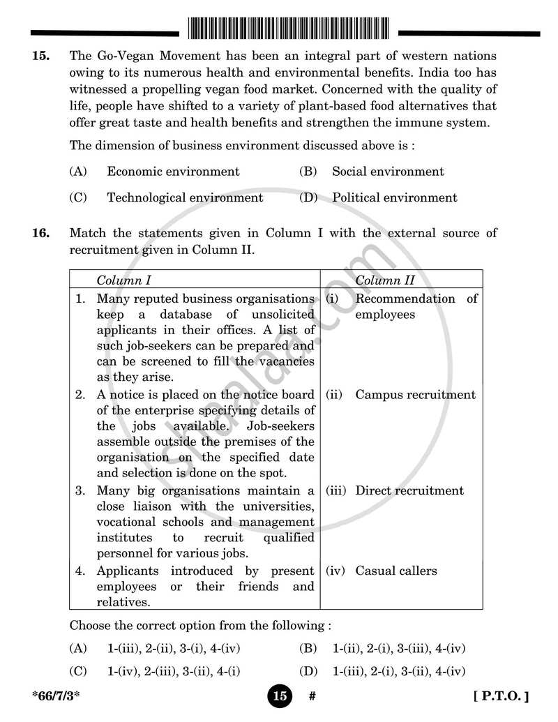 Business Studies 2024-2025 - CBSE 12th - Class 12 - CBSE (Central Board of Secondary Education) question paper with PDF download