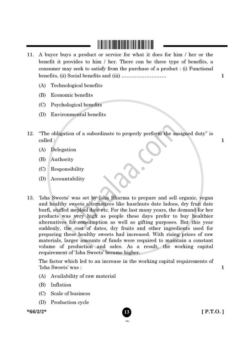 Business Studies 2024-2025 - CBSE 12th - Class 12 - CBSE (Central Board of Secondary Education) question paper with PDF download