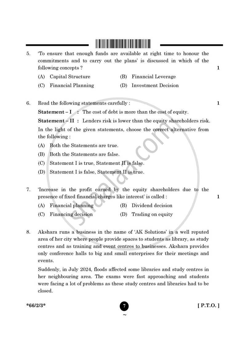 Business Studies 2024-2025 - CBSE 12th - Class 12 - CBSE (Central Board of Secondary Education) question paper with PDF download