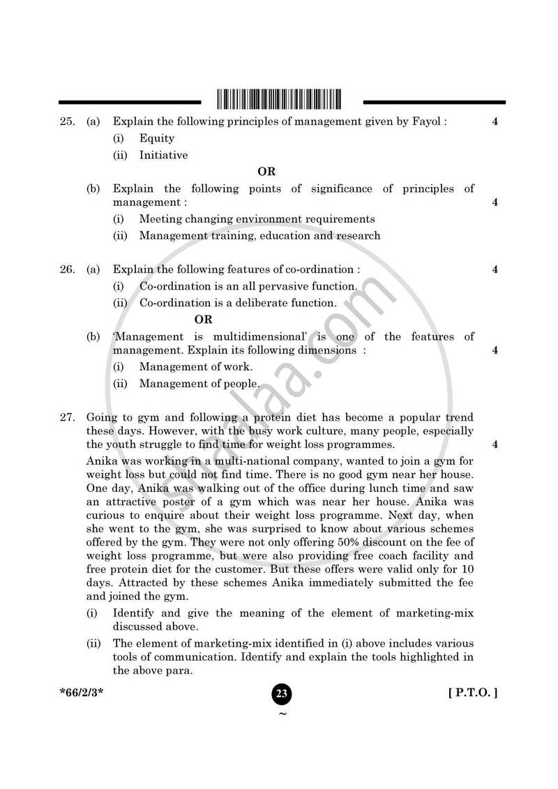 Business Studies 2024-2025 - CBSE 12th - Class 12 - CBSE (Central Board of Secondary Education) question paper with PDF download
