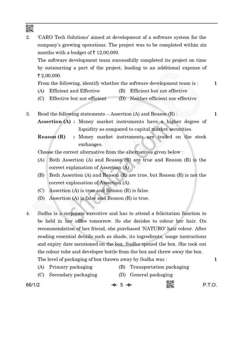 Business Studies 2025-2026 - CBSE 12th - Class 12 - CBSE (Central Board of Secondary Education) question paper with PDF download