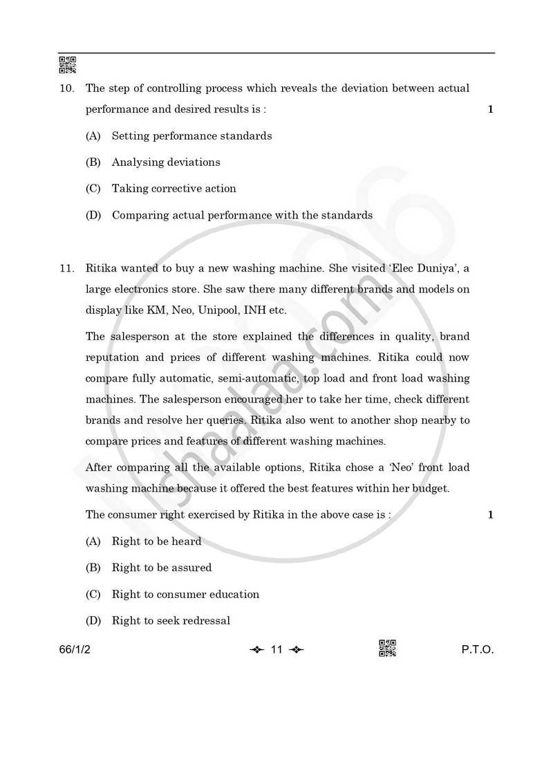 Business Studies 2025-2026 - CBSE 12th - Class 12 - CBSE (Central Board of Secondary Education) question paper with PDF download