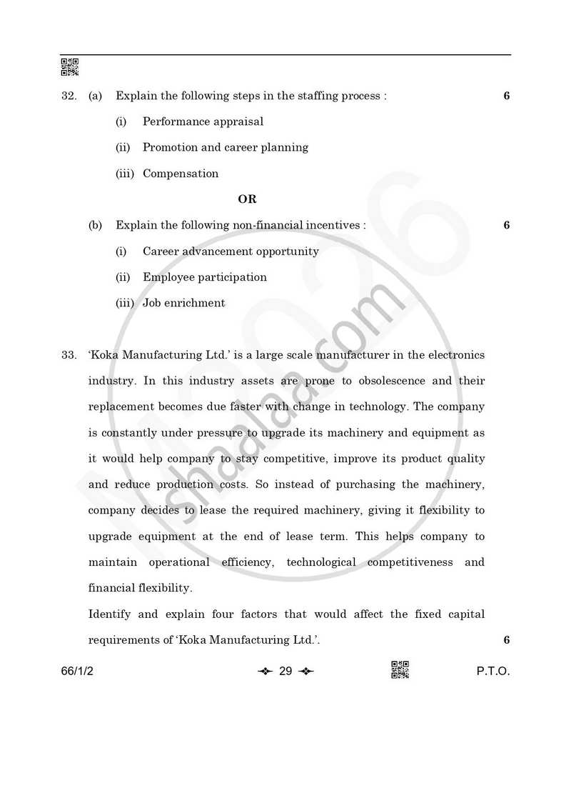 Business Studies 2025-2026 - CBSE 12th - Class 12 - CBSE (Central Board of Secondary Education) question paper with PDF download