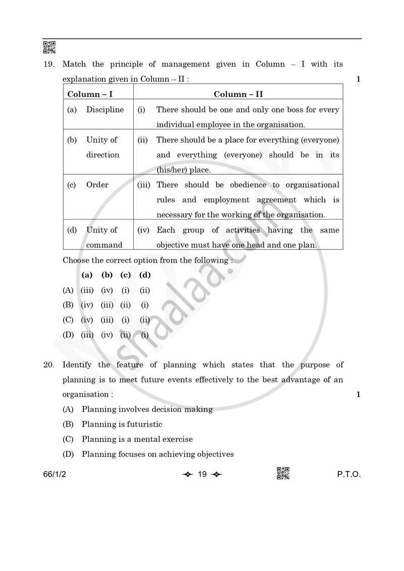 Business Studies 2025-2026 - CBSE 12th - Class 12 - CBSE (Central Board of Secondary Education) question paper with PDF download
