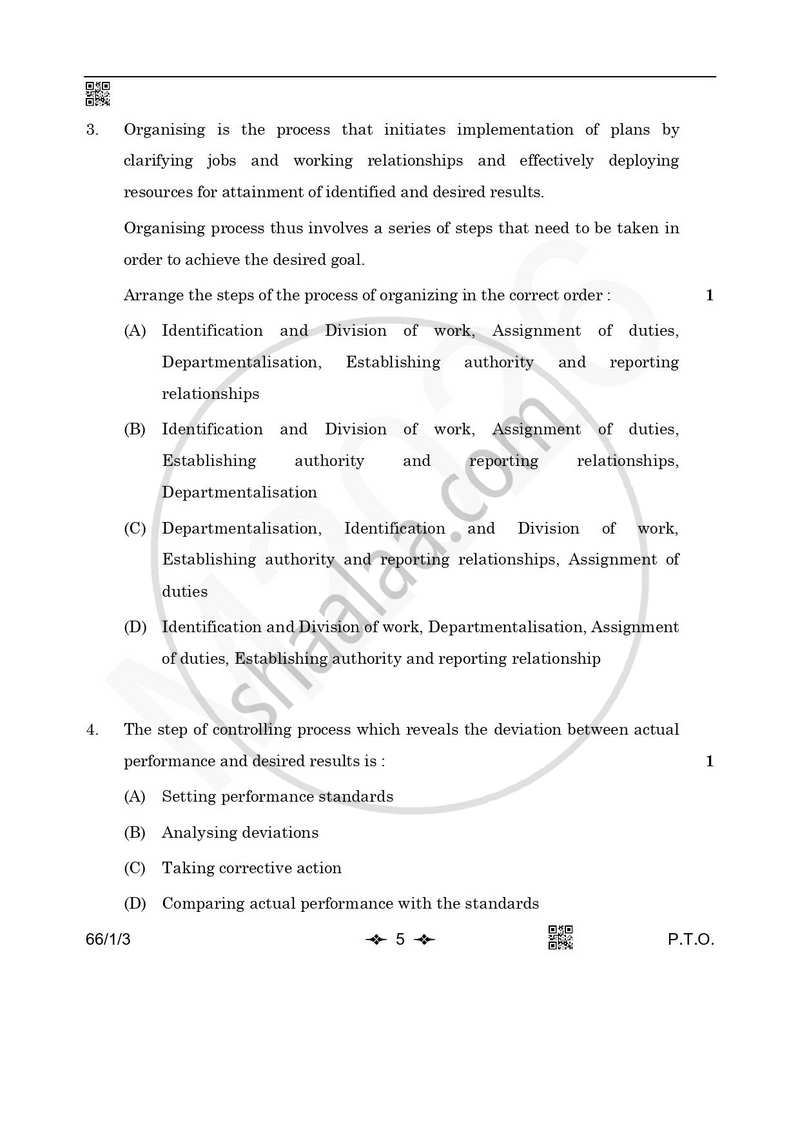 Business Studies 2025-2026 - CBSE 12th - Class 12 - CBSE (Central Board of Secondary Education) question paper with PDF download