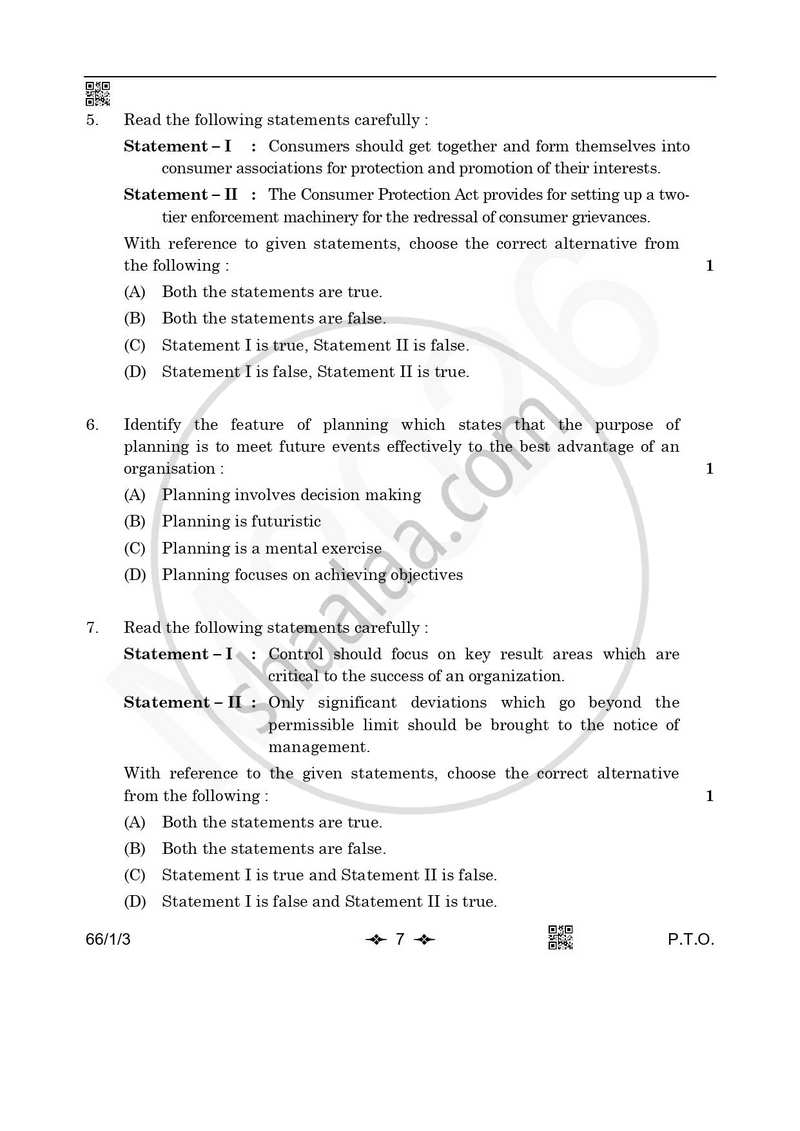 Business Studies 2025-2026 - CBSE 12th - Class 12 - CBSE (Central Board of Secondary Education) question paper with PDF download