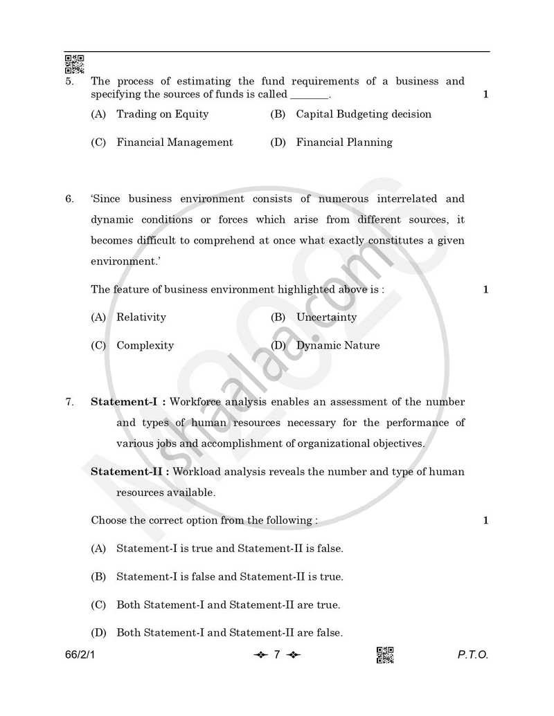 Business Studies 2025-2026 - CBSE 12th - Class 12 - CBSE (Central Board of Secondary Education) question paper with PDF download