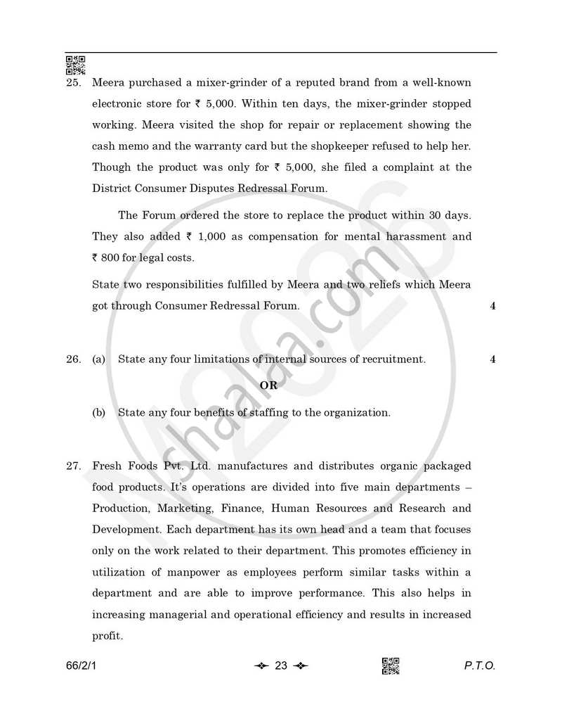 Business Studies 2025-2026 - CBSE 12th - Class 12 - CBSE (Central Board of Secondary Education) question paper with PDF download