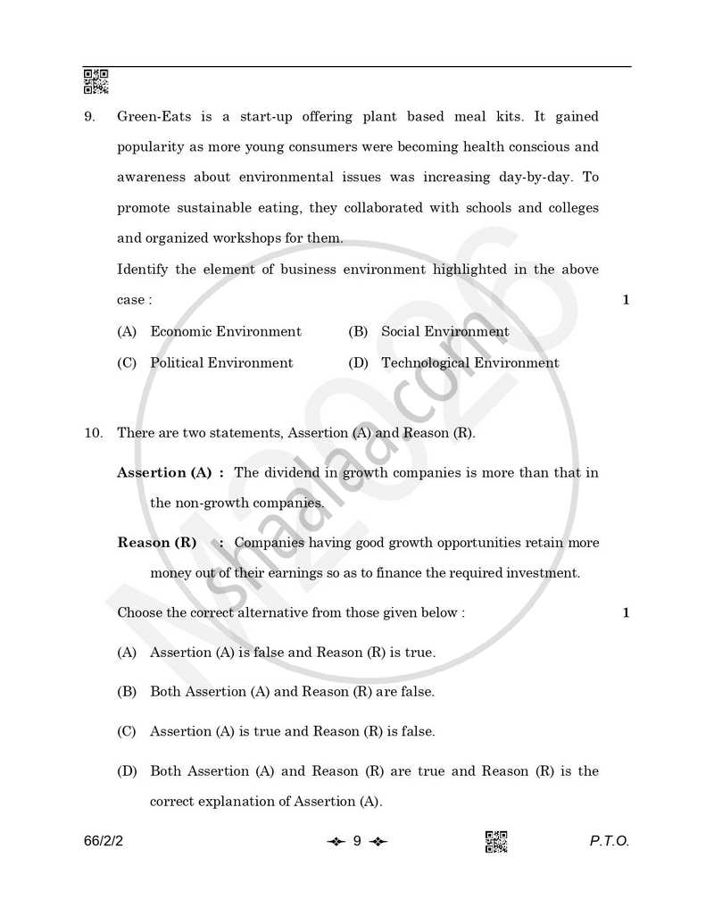 Business Studies 2025-2026 - CBSE 12th - Class 12 - CBSE (Central Board of Secondary Education) question paper with PDF download