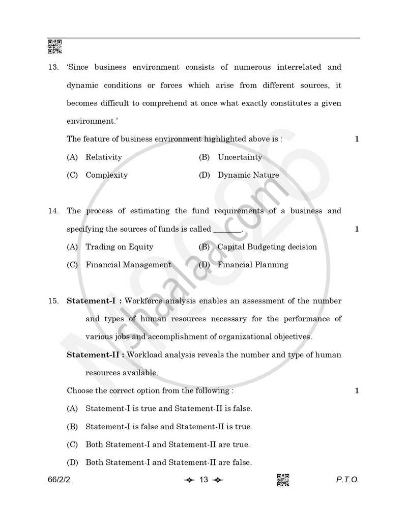 Business Studies 2025-2026 - CBSE 12th - Class 12 - CBSE (Central Board of Secondary Education) question paper with PDF download