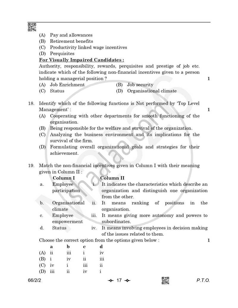 Business Studies 2025-2026 - CBSE 12th - Class 12 - CBSE (Central Board of Secondary Education) question paper with PDF download