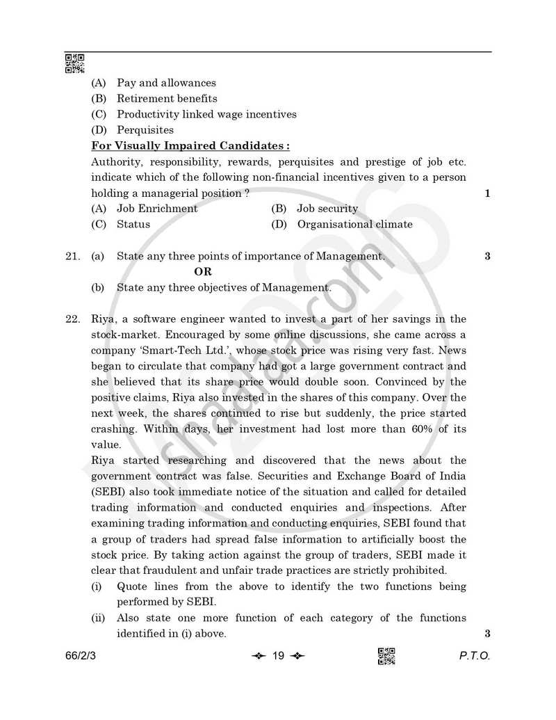 Business Studies 2025-2026 - CBSE 12th - Class 12 - CBSE (Central Board of Secondary Education) question paper with PDF download