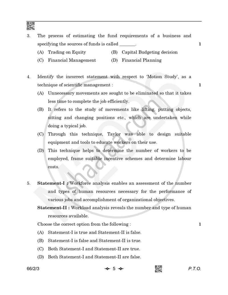 Business Studies 2025-2026 - CBSE 12th - Class 12 - CBSE (Central Board of Secondary Education) question paper with PDF download