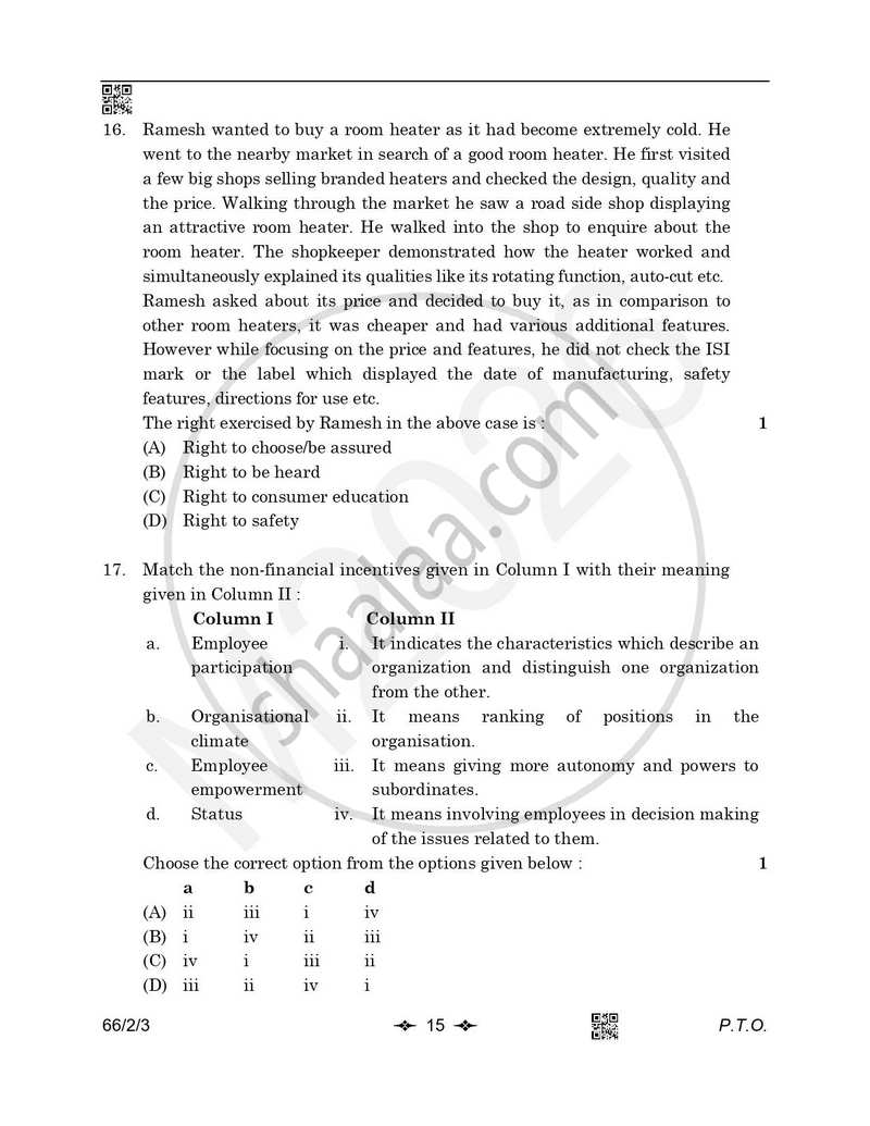 Business Studies 2025-2026 - CBSE 12th - Class 12 - CBSE (Central Board of Secondary Education) question paper with PDF download