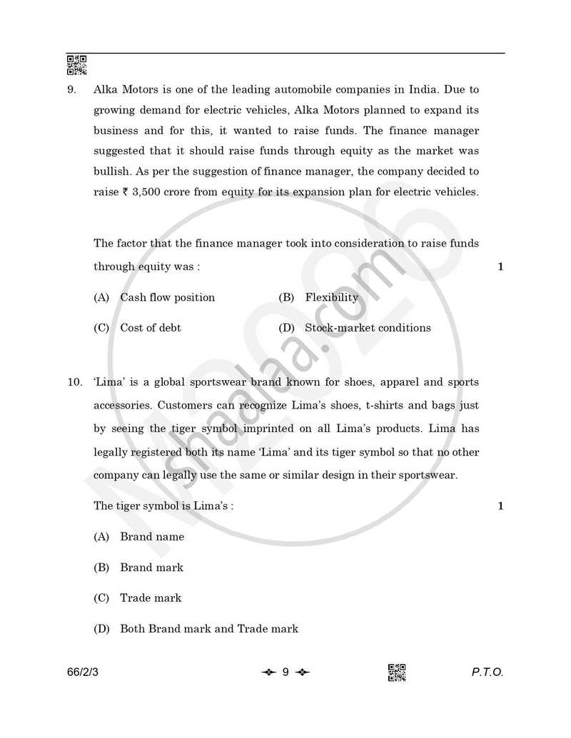 Business Studies 2025-2026 - CBSE 12th - Class 12 - CBSE (Central Board of Secondary Education) question paper with PDF download