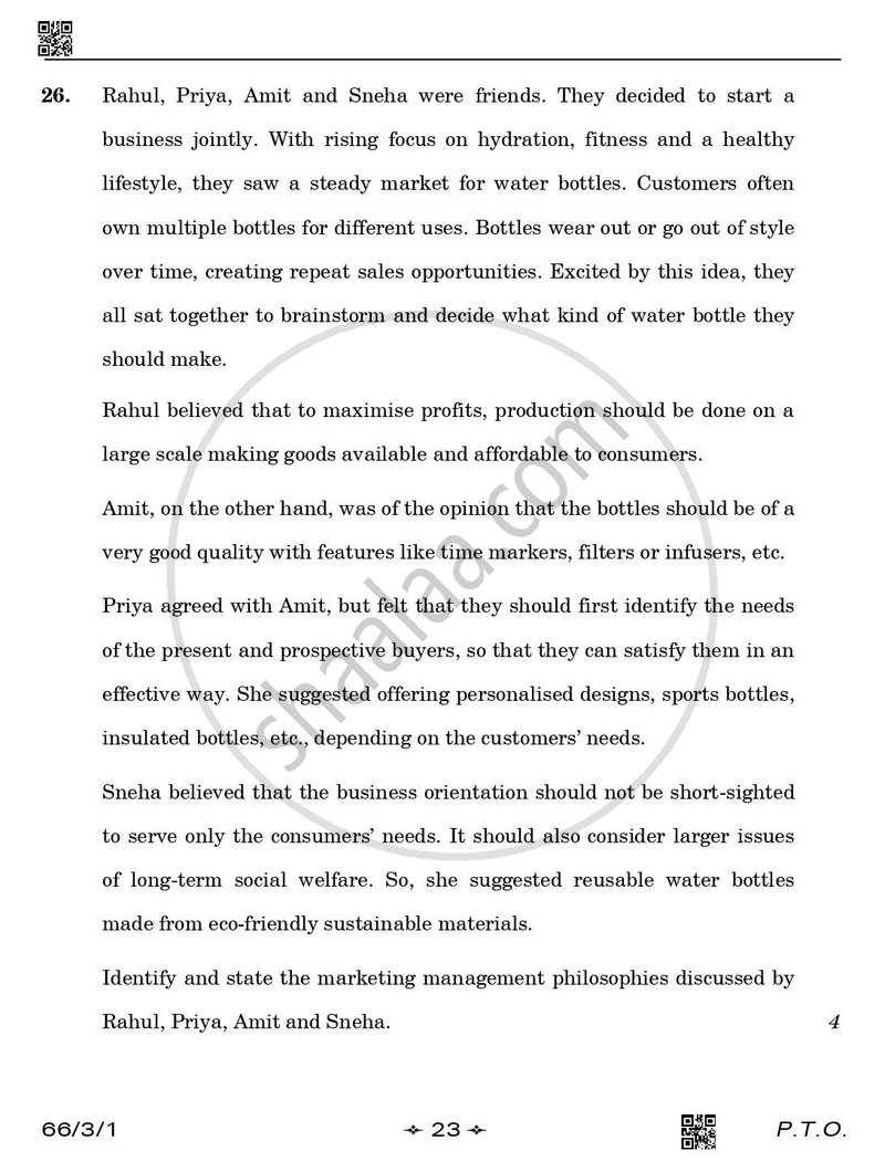 Business Studies 2025-2026 - CBSE 12th - Class 12 - CBSE (Central Board of Secondary Education) question paper with PDF download