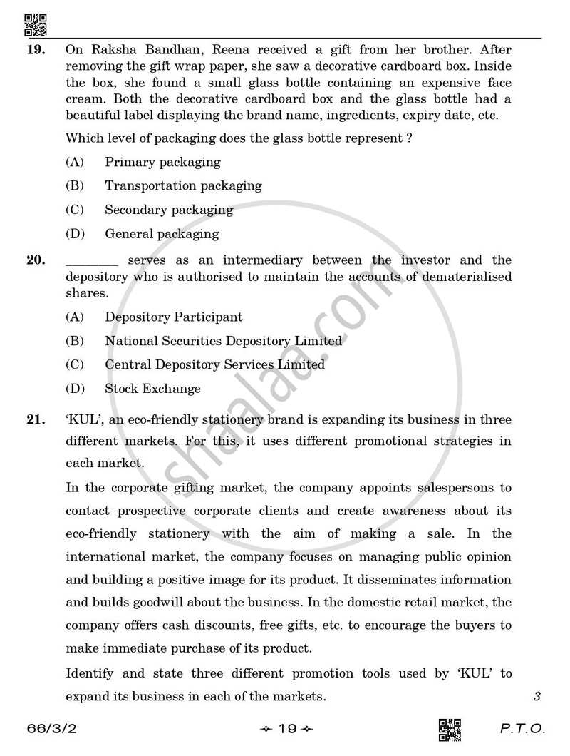 Business Studies 2025-2026 - CBSE 12th - Class 12 - CBSE (Central Board of Secondary Education) question paper with PDF download